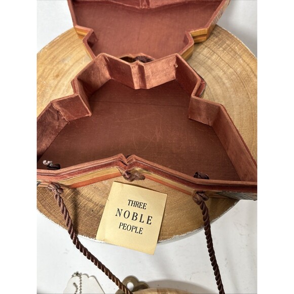 VTG Rare! Cantonese Wheat Straw Silk Lined Handbag Purse Trinket Jewelry Box - Picture 8 of 11